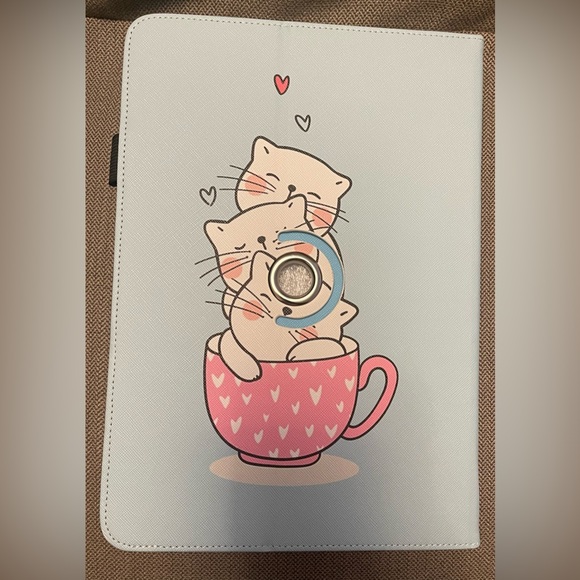 Cats in a tea cup 10.1 inch universal tablet case - Picture 4 of 5